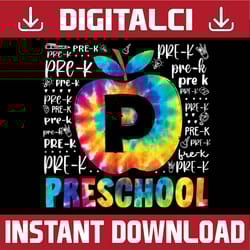 team preschool typography tie dye back to school teacher png file sublimation