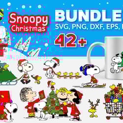 42 snoopy christmas bundle, christmas svg, snoopy svg