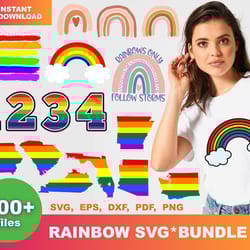 100 rainbow bundle svg, trending svg, rainbow svg