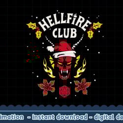 stranger things christmas hellfire club holiday sweater png,digital print