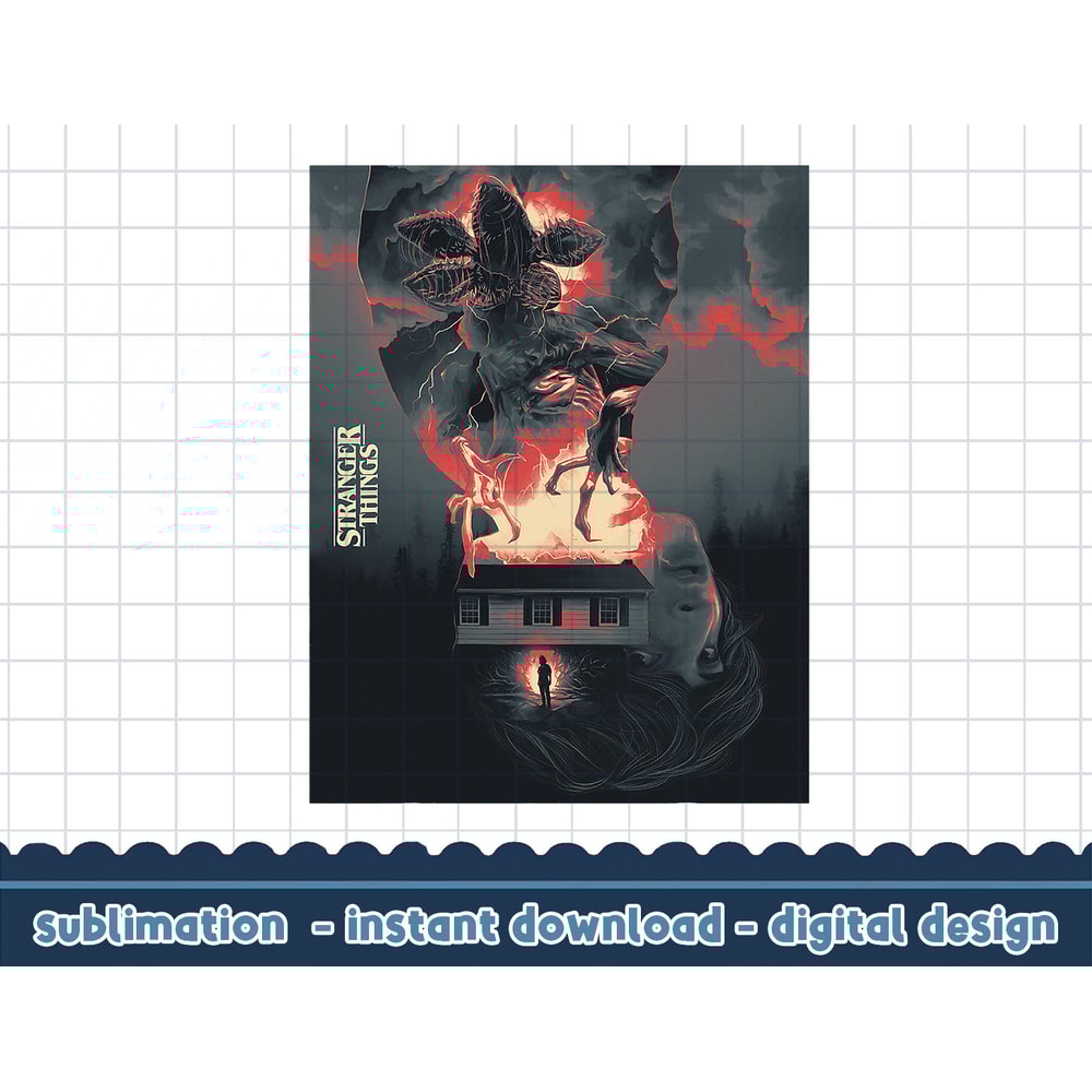 Stranger Things Day Demogorgon House Poster png,digital print.jpg
