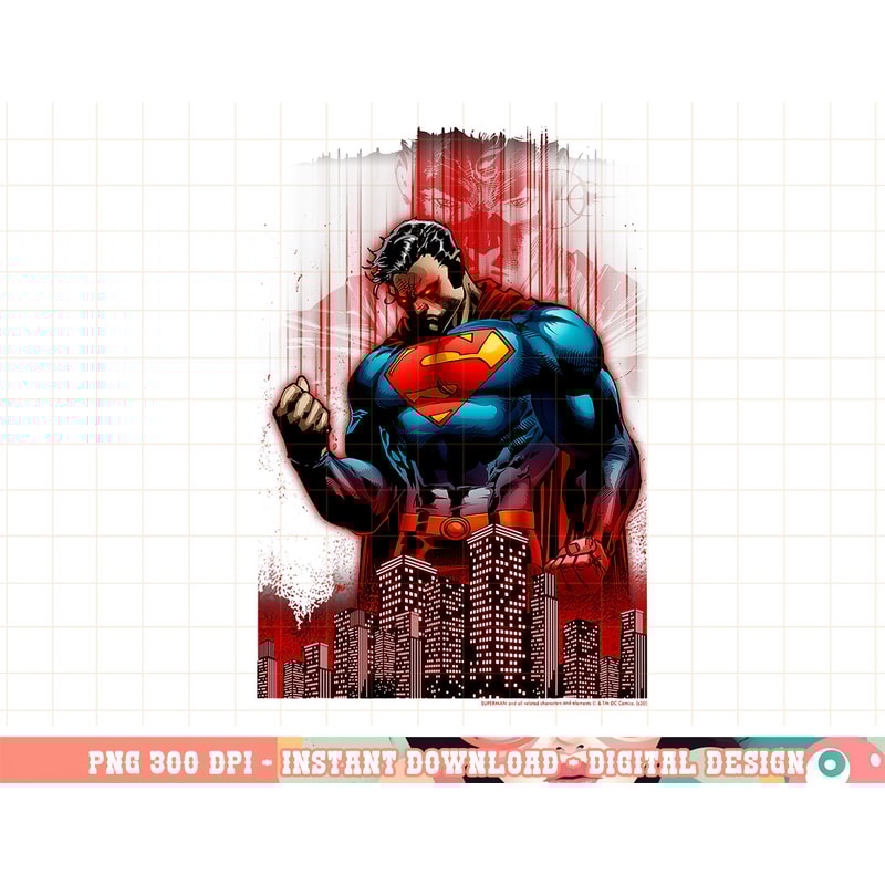 DC Comics Superman Power Flex Skyline Comic Poster png, digital print,instant download.jpg