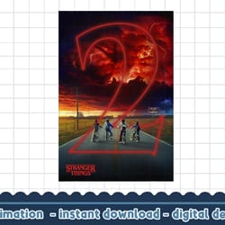 stranger things group shot season two neon poster png,digital print