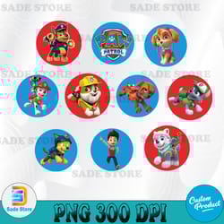 paw patrol cupcake toppers, paw patrol birthday, paw patrol party decorations, digital and printable, characters
