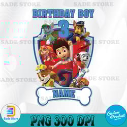 personalized paw patrol birthday boy png, paw patrol family birthday png, birthday matching tee, patrol inspired