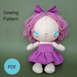 Rag Doll Sewing Pattern With Step-By-Step Tutorial - 2 sizes