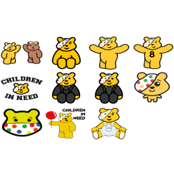 children in need pudsey bear bundle svg