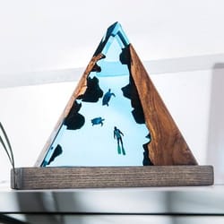 triangle, night light, epoxy lamp, resin lamp, resin night light, epoxy resin lamp, table lamp, custom night light, resi
