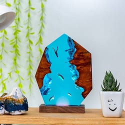 polygon deep turtle sea, night light, epoxy lamp, resin lamp, resin night light, epoxy resin lamp, table lamp, custom ni