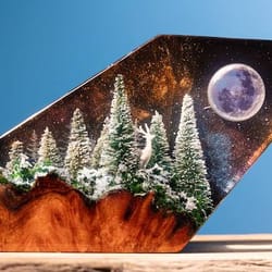 landscape light, night light, epoxy lamp, resin lamp, resin night light, epoxy resin lamp, table lamp, custom night ligh