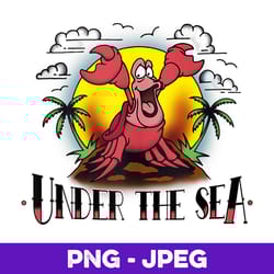 disney the little mermaid sebastian under the sea tattoo v2