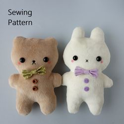 Plush Sewing Patterns: Bear & Bunny (Beginner Friendly)