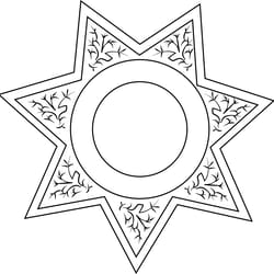 blank badge 9 outline template line art vector file for laser engraving, cnc router, cutting, engraving, cricut, vinyl