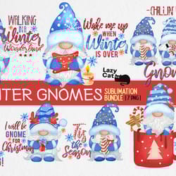 winter gnomes sublimation png bundle, christmas gnome