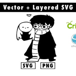 hedwig svg and pngfiles for cricut machine , anime svg , manga svg , goku svg