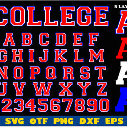 college varsity font svg 3 layers cricut | college font otf, sport font png, college font png, varsity college font svg