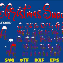 christmas snow font svg layered | christmas svg font cricut, snow font svg, christmas letters svg, christmas font otf