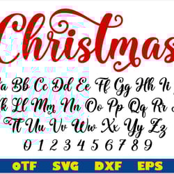 christmas font otf, christmas font svg cricut, cursive font svg, christmas letters svg, christmas font cricut