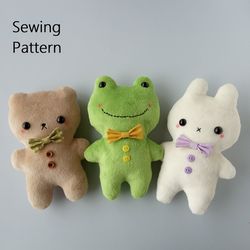 Stuffed Toy Patterns: Bear, Frog & Bunny (Beginner Friendly)