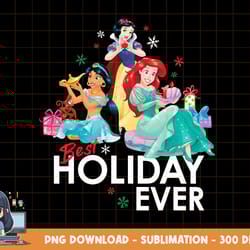 disney princess ariel snow white jasmine best holiday ever png, sublimation, digital print