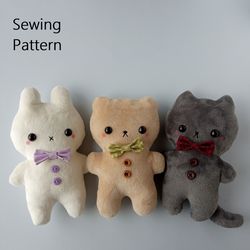 Stuffed Animal Sewing Patterns: Bunny, Bear & Cat (Beginner Friendly)