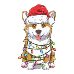 corgi christmas tree lights santa hat dog christmas, christmas svg, silhouette svg fies