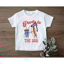 retro 4th of july toddler shirt, party in the usa kids shirt, patriotic kids tee, fourth of july shirts, hotdog lover in