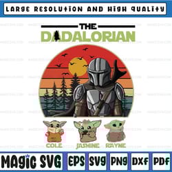 personalized the dadalorian png, the dadalorian png, father's day png, custom dad name with kids, star wars the dadalori