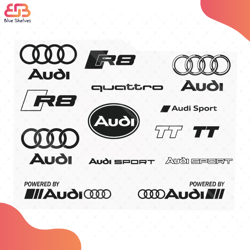 famous logo design history audi bundle svg, brand svg, audi logo