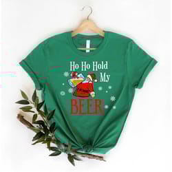 ho ho hold my beer santa claus shirt,christmas beer tee, beer lover gift,beer shirt women men friends funny beer t-shirt