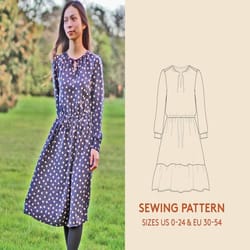 dress sewing pattern in sizes 0-24 / 30-54. make your own buffet dress pdf sewing pattern, instant download