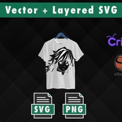 anime demon slayer svg , fichiers vectoriels anime, anime png ,giyu tomioka svg ,black and a little bit of white