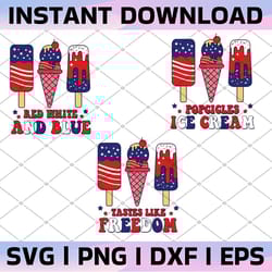 patriotic popsicle png, patriotic ice cream png, fourth of july png, 4th of july png, independence day png bundle