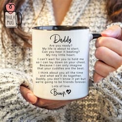 personalized daddy to be mug, daddy mug, expecting parents, pregnancy reveal, pregnancy announcement, daddy to be mug, n