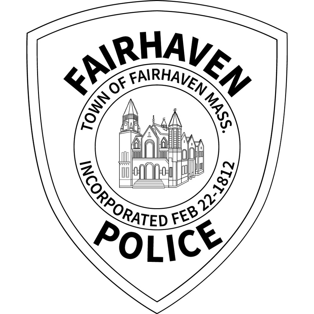 Town of Fairhaven police Badge Mass vector svg line art cnc laser engraving, cricut file.jpg
