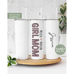 pink girl mom tumbler for mom mother's day gift - cheetah print birthday gift for mom - mom travel, to go cup, blue tumb