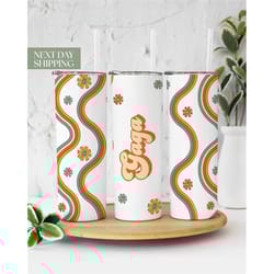 retro groovy gaga tumbler for gaga mother's day gift - cute birthday gift for gaga - gaga travel, to go cup - gaga tumbl