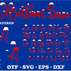 christmas snow font svg layered cricut | christmas font otf, christmas letters svg, snow font svg, christmas svg cricut