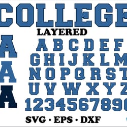 college font svg layered cricut | college font svg, college shirt svg, college letters svg, college font cricut