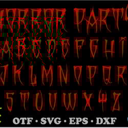 horror party font otf, horror font svg, halloween font svg, scary font svg cricut, spooky font svg, halloween shirt svg