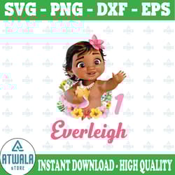 personalized name and ages, moana birthday girl png digital file birthday girl moana family baby girl png moana princess