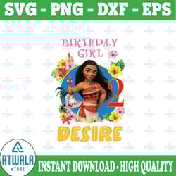 personalized name and ages, moana birthday girl png digital file birthday girl moana family baby girl png moana princes