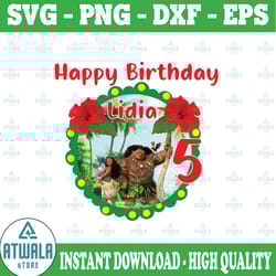 personalized name and ages, happy birthday png moana birthday girl digital file birthday girl moana family baby girl mo