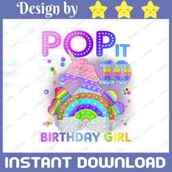 10th birthday fidget toy, pop it birthday girl, 10 year old popper png, pop it png,