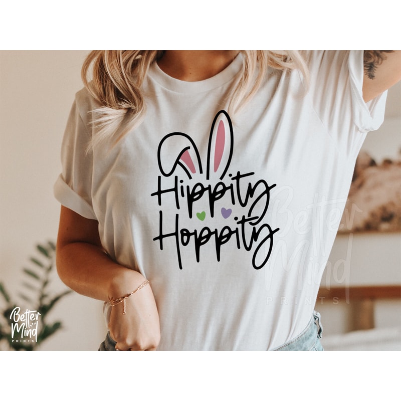 Hippity Hoppity SVG PNG PDF, Happy Easter Svg, Easter Shirt Svg, Easter Svg, Easter Bunny Svg, Funny Kids Easter Svg, Svg files for Cricut - 2.jpg