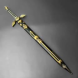 the legend of zelda – black & gold replica sword with scabbard | legendary fantasy collectible blade