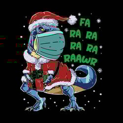 dinosaur christmas 2020 fa ra ra rawr t rex santa face mask svg, christmas, christmas svg, silhouette svg fies