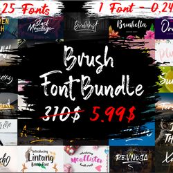 brush font bundle | font bundle handwritten calligraphic | brush lettering fonts bundle | script font bundle