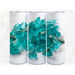 broken aquamarines digital art print, sublimation, straight skinny 20 oz tumbler wrap, fabrics, wall art, pod, instant d