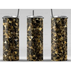 metallic textured diamond gold digital art print, sublimation, straight skinny 20 oz tumbler wrap, wall art, pod, instan